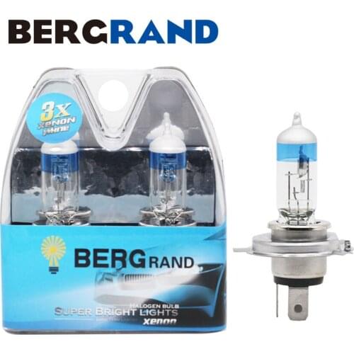 1PAIR H4 9003 12V 60/55W P43t Half Super Vision Ultra Car Headlight Bright Halogen Bulbs 100% More Vision Hard Glass