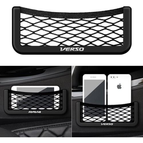 1Pcs Car Organizer Storage Bag Auto Paste Net Pocket Phone Holder for Toyota VERSO Car Accessories Universal