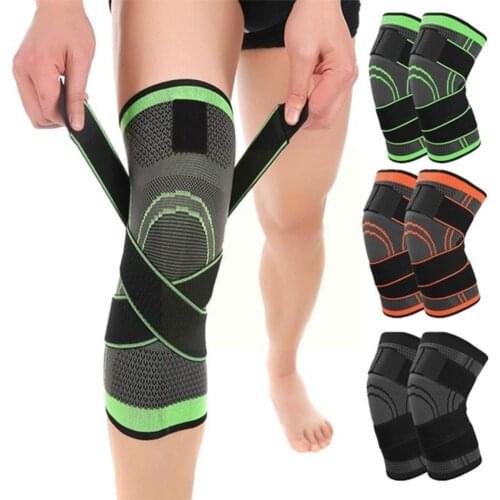 1PC Kneepad Elastic Bandage Pressurized Knee Pads Knee Joint Arthritis Protector running For Fitness Brace Sport Support Mu L9B2