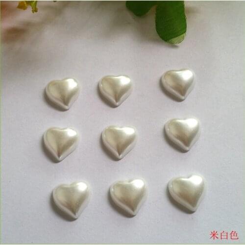 150pcs 15*15mm semicircle pearl buttons no holes Half side flatback button decorative cream button