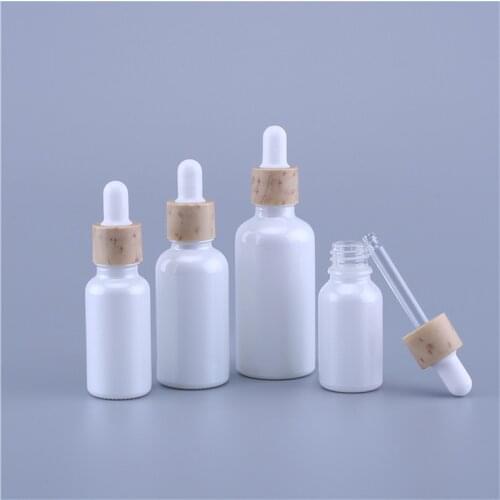 200pcs 15ml 20ml 30ml 50ml pearl white glass Essential oil bottle serum bottles cosmetic packaging bottle with dropper
