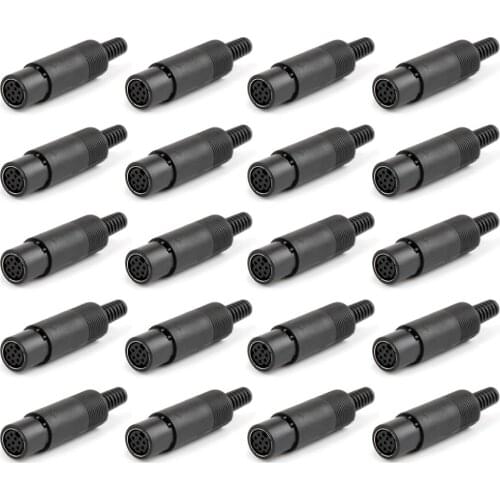 Areyourshop 8Pin Mini DIN Female Plug Socket Connector Plastic Handle Adapter For Audio