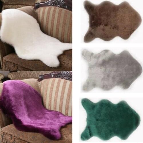 Artificial Sheepskin Leather Seat Cover Warm Mat Soft and Fluffy Fur Mat Australian Soft Artificial Sheepskin Sofa Mat