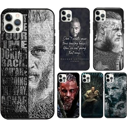 Ragnar Lothbrok Vikings Fundas For iPhone 12 Pro Max Mini XR X XS Max SE 2020 6S 7 8 Plus 11 Pro Max Phone Case