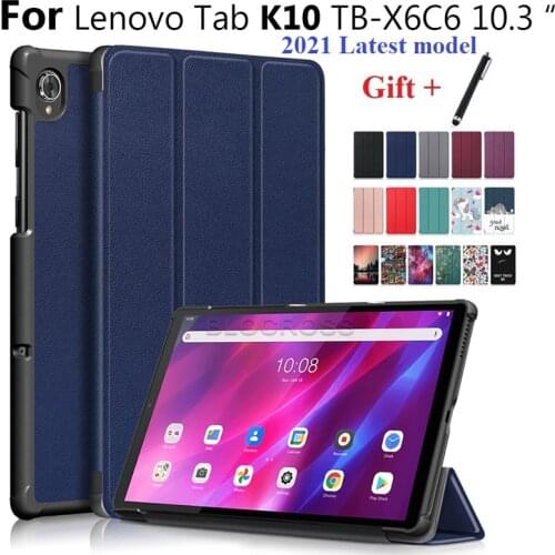 Case for Lenovo Tab K10 Case 10.3 inch X6C6X TB-X6C6F Tablet Adjustable PU Leather Folding Cover for Lenovo K10 Tab with Stylus