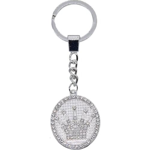 Hot Sale Rhinestone Crystal Pendant Charm Crown Keychain Ring Keyring Valentines Gift Women Key Chains Jewelry Send friends gift
