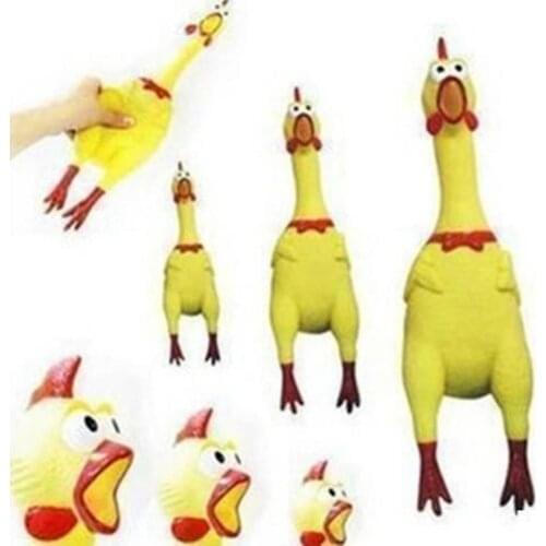 17cm Fidget Toys Yellow Screaming Rubber Chicken Toy Pressure Relief Squeak Squeaker Gift Prank Trick Joke Toy
