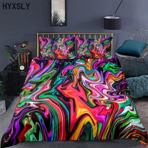 Colorful Graffiti Retro Painting Bedding Set 2/3 Pieces Young Fashion Comforter Duvet Cover Sets With Pillowcase Kids Bedclothes
