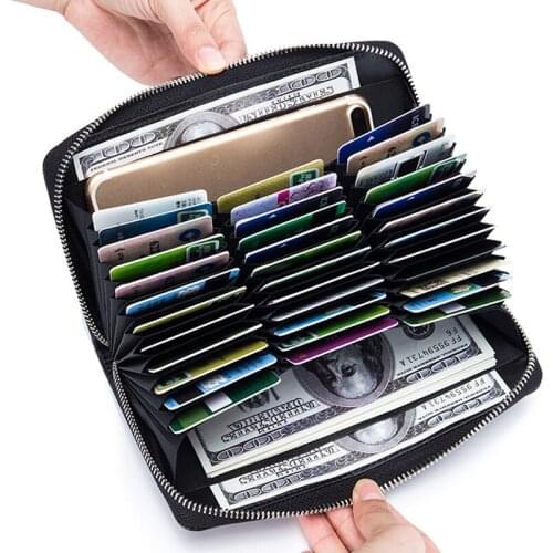 Womens Long Style Wallet Passport Bag RFID Multi-card Position Large Capacity Business Card Bag mens id credit card holder
