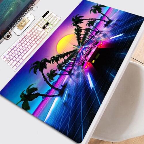 Mouse Pads Mouse Mat Desk Anime For Office Carpet Gamer Mats Cheap Gaming Laptop Keyboard Table Pads Pc Beautiful Retrowave Pads