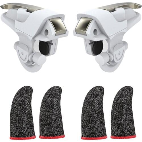 Top Deals Handle Game Controller,Physical Keys Gaming Finger Sets for PUBG Joystick Metal Mobile Game Artifact White