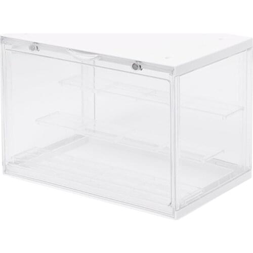 M17D Clear Dust Proof Doll Model Display Box 3-Tier Step Doll Modeling Kit Storage Closet Toy Organizer Desktop Space Saver