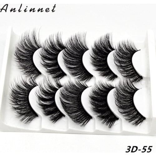 5 pairs of makeup 3D false eyelashes handmade mink false eyelashes natural eyelash extension ladies make up false eyelashes