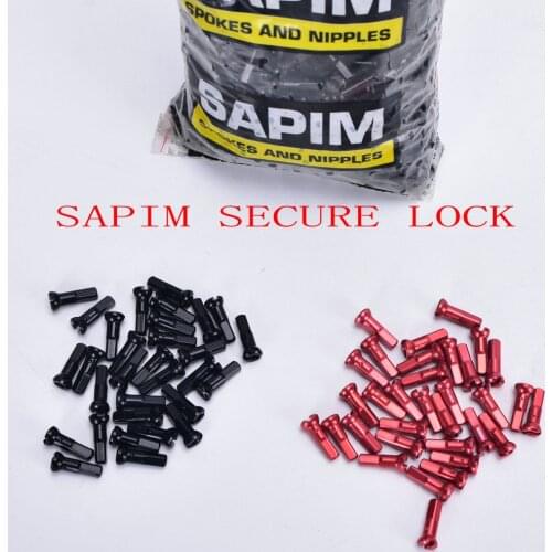 SAPIM SECURE LOCK NIPPLES EXTERNAL BLACK RED 14G 12/14MM ALUMINIUM ALLOY BLACK