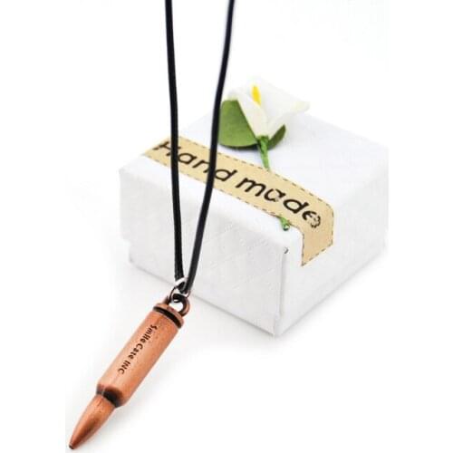 Original New Counter Strike Leather Chain Bullet Choker Necklace Men Vintage Gold Gun Pendant Necklace Jewelry Souvenir Gift