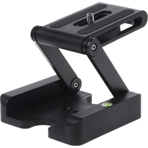 OOTDTY Z Flex Tilt Tripod Head Plastic Folding Z Tilt Head Quick Release Plate Stand Mount Spirit Level For Phones Camera
