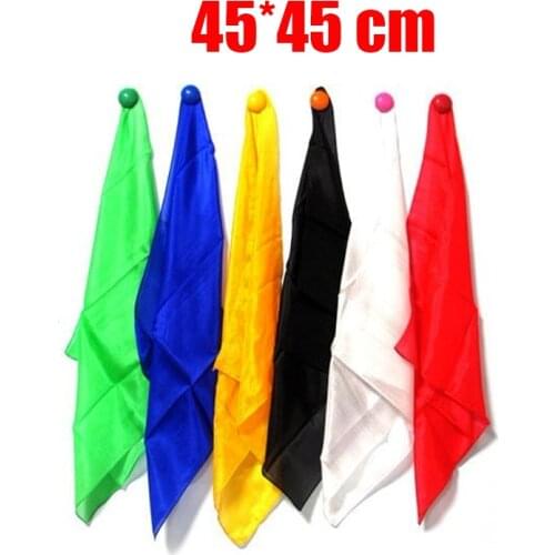"1 Pcs Colorful Silk 45* 45 Cm Scarf Magic Tricks Accessories Magicians Close Up Street Stage Magic Prop Gimmick Illusion Easy