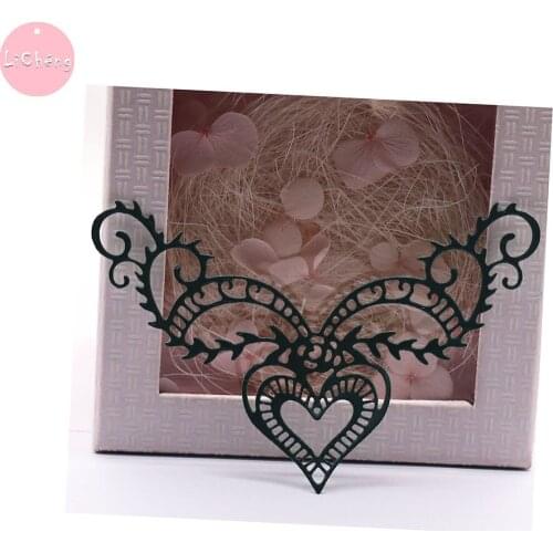 Heart Lace Border Slimline Card Metal cutting Dies Scrapbooking Album Paper Cards Making Crafts Embossing Die Cut Clear Stamps