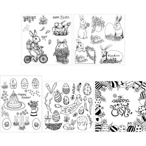 13 Styles Happy Easter DIY Silicone Clear Stamp Cling Seal Scrapbook Embossing Album Decor Craft Drop Shipping