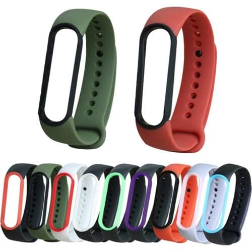 Silicone Strap for Xiaomi Mi Band 6 5 Correa Anti-sweat Two-color Bracelet Sport Breathable Strap Wrist Strap Correa Miband 6 5