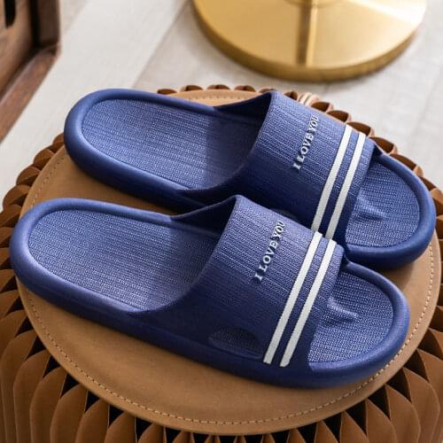 Slippers mens summer home bathroom bath slippers family indoor anti slip soft bottom mens wear thick slippers