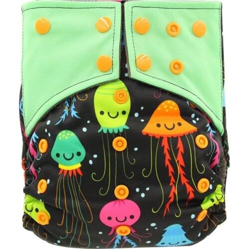 Cloth Diapers Baby Adjustable Reusable Nappies Washable Bamboo Charcoal AI2 Diapers Couche Lavable Diapers with Double Gussets