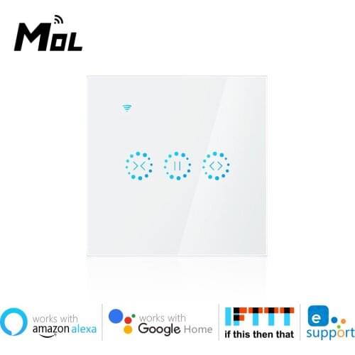 EWeLink EU White WiFi Smart Curtain Blind Switch for Roller Shutter Electric Cutain motor motorized blinds Voice Control by Alex