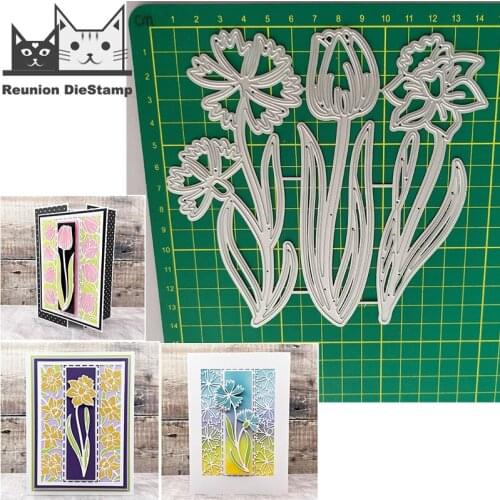 Reunion Three Flowers Metal Cutting Dies Mould Blade Stencil Scrapbooking Photo Album Card Paper Embossing Craft DIY