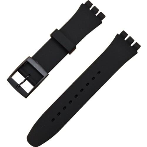 High Quality Waterproof Sports Soft Silicone For Swatch Strap 16mm 17mm 19mm 20mm SmartWatch Replacement Strap Wrist WatchBands