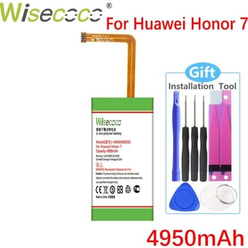 Wisecoco High Capacity HB494590EBC Battery For Huawei Honor 7 Glory PLK-TL01H ATH-AL00 PLK-AL10 Mobile Phone+Gift tools