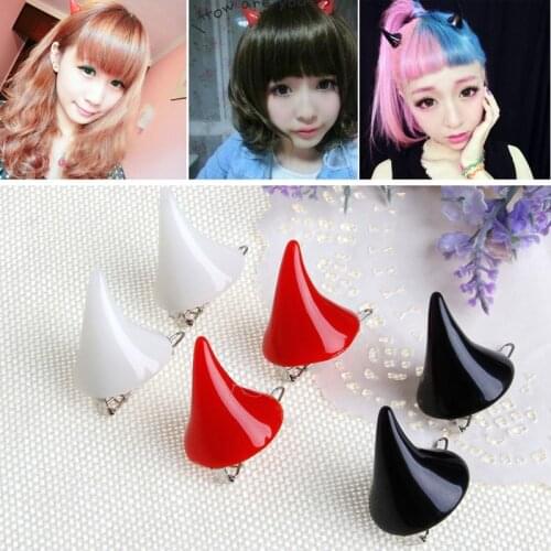 1 pair New Stereo Devil Horn Ear Clip Chic Halloween Cosplay Hair Clip Hairpin My11 21 Dropshipping