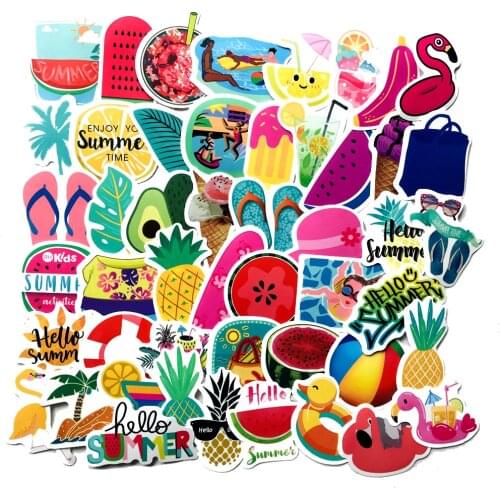 10/30/50PCS/ Fruit Plant Summer Graffiti Sticker Laptop Skateboard Guitar Refrigerator Waterproof Decorative Sticker Wholesale