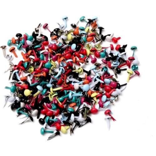 100pcs Mixed Multicolor Round Metal Studs Brads Embellishment Fastener Brads Metal Studs Crafts DIY and Spikes cp1114