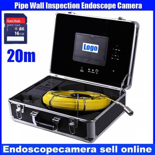 20M cable pipe wall sewer inspection camera system with 7"LCD monitor with DVR function pipe isnpection system, storage, free