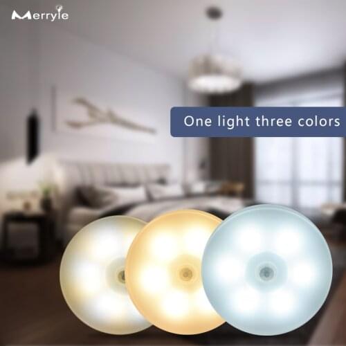 3Colors Emergency Sensor Night Light for Bedroom Recharge Human Motion Sensor Night Lamp LED Wall Lights for Home Stair Corridor