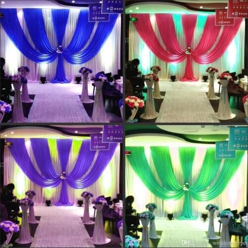 3M*6M wedding backdrop with swags backcloth Party Curtain Celebration Stage Performance Background Satin Drape wall valance