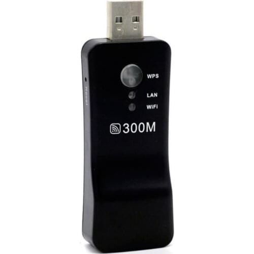 300Mpbs USB Wireless WiFi Smart TV Network Adapter Universal HDTV RJ45 Lan Port Repeater AP WPS for Samsung LG Sony TV