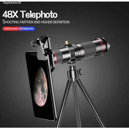 48x 4K Telephoto Lens for Smartphone Powerful Zoom Monocular with Tripod Support Mobile Phone Camera Telescope for iphone huawei