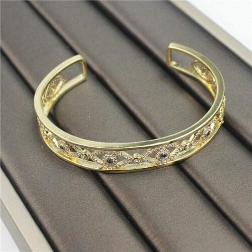 5pcs/lot New design colorful cz bangles,beautiful eye shape plated cubic zircon bangles,popular women’s love bangle wholesale