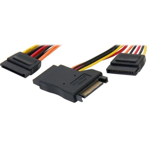 8 inch 15-pin SATA Power Female to 2 x Female Splitter Extension Cable w/ 1x Female to Male Gender Changers,12V/5V/3.3V HDD/SSD