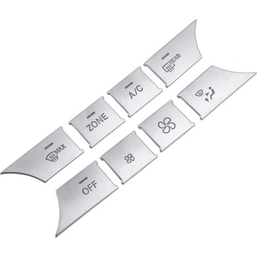 Beler 8Pcs/Set Car Air Condition Buttons Cover Trim Fit For Mercedes Benz C Class W204 GLK CLS ML GLE ABS Silver Left Hand Drive