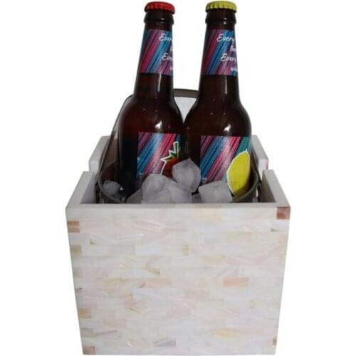 Pearl Shell Decorative Ice Buckets Stainless Steel Inner Bucket for Wine Beer