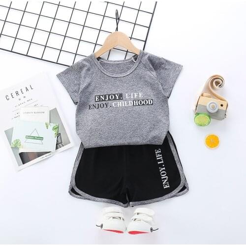 Kids Baby Girl Summer Clothing T-shirts Children Shorts Clothes Boy Sweatshirts Top Suit Sports Toddler Vest Football Uniform