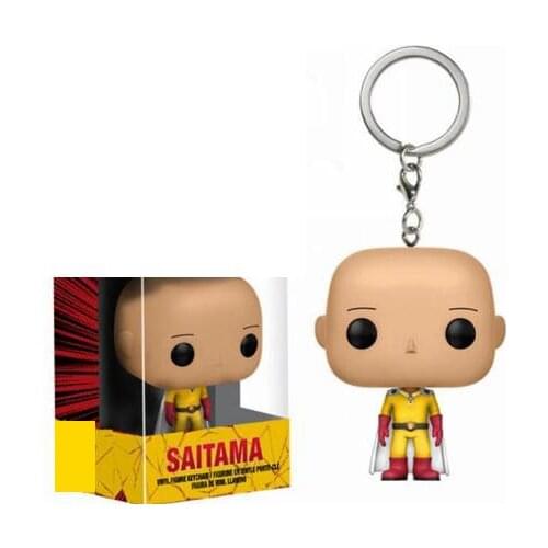 Funko Anime ONE PUNCH-MAN Saitama Pocket POP Keychain Action Figure Toys Collection Saitama Keyrings Birthday Gift Model