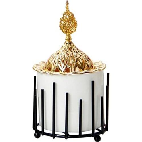 European Incense Burner Metal Ceramic Censer Aroma Stove Adornment for Study Bar Hotel