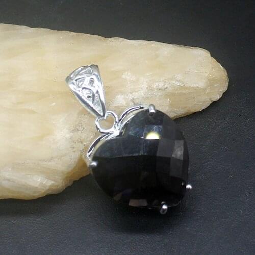 Gemstonefactory Jewelry Big Promotion 925 Silver Heart Shape Wedding Amethyst Women Ladies Mom Gifts Necklace Pendant 20213914