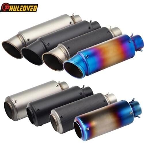 Inlet 51mm Universal Motorcycle Exhaust Muffler Escape Demper Carbon Fiber Motorbike Muffler Ninja300 CBR650 CBR1000RR FZ6 MT07