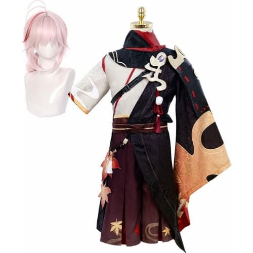 Game Genshin Impact Kaedehara Kazuha Cosplay Costume Handsome Printed Kimono Combat Uniform Activity Party Role Play Clothing
