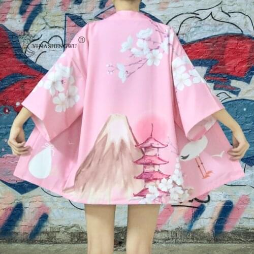 Kimonos Woman Samurai Costumes Japanese Girl Printed Kawaii Yukata Kimono Harajuku Style Shirt Japan Embroidery Haori Cardigan