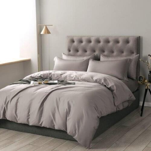 Classic gray series Bedding Set 60S long-staple cotton Bed Set solid color Duvet Cover Set Queen King size Bed Sheet Pillowcases